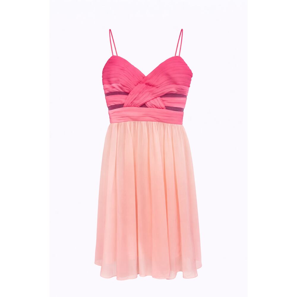 NWT Adrianna Papell Pink Ombre Babydoll Mini Dress Size 5/6  HOCO Prom 90s Party - Picture 2 of 8